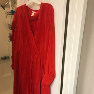 Beautiful red long sleeve H&M dress